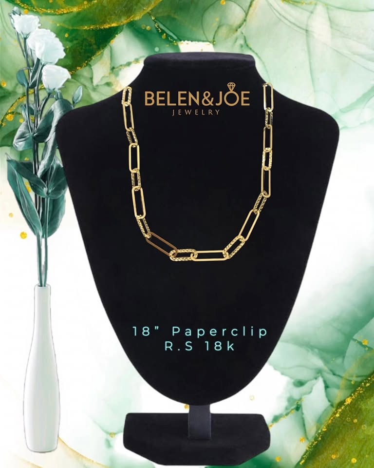 Gold paperclip chain necklace